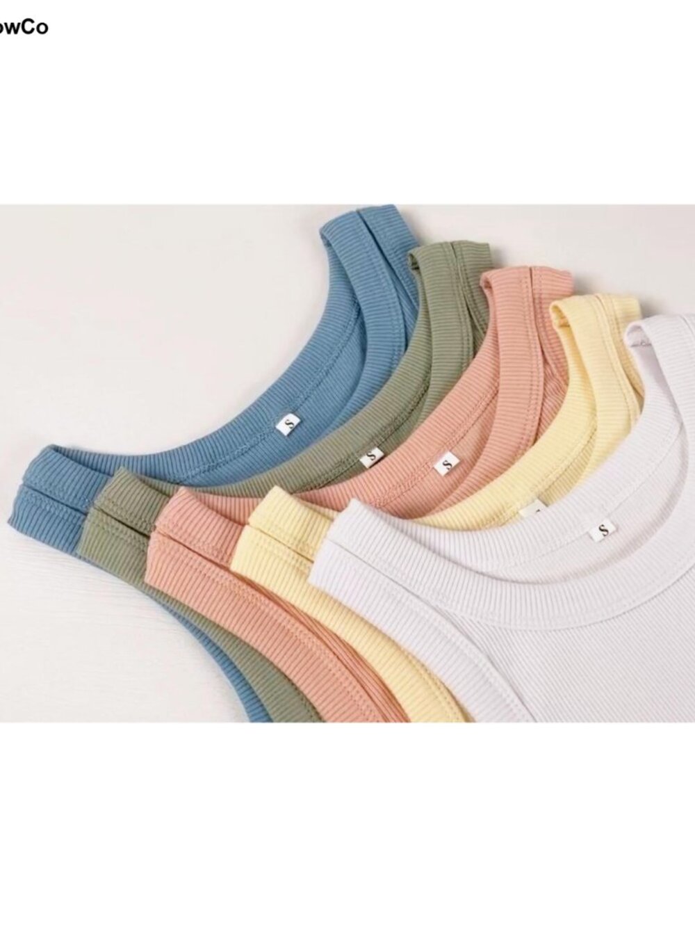 Sleeveless Ribbed Fitted Racerback High Neck Tank Top - Picture 6 of 6